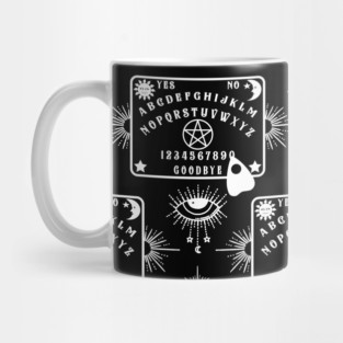 Black Ouija Spirit Board Pattern by Cheeky Witch Mug
