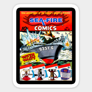 Sea Fire Comic Design Magnet