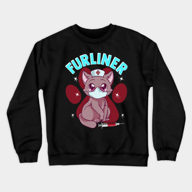 Cute Kawaii Nurse Kitten Furliner Gift Crewneck Sweatshirt by creative