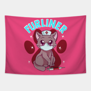Cute Kawaii Nurse Kitten Furliner Gift Tapestry