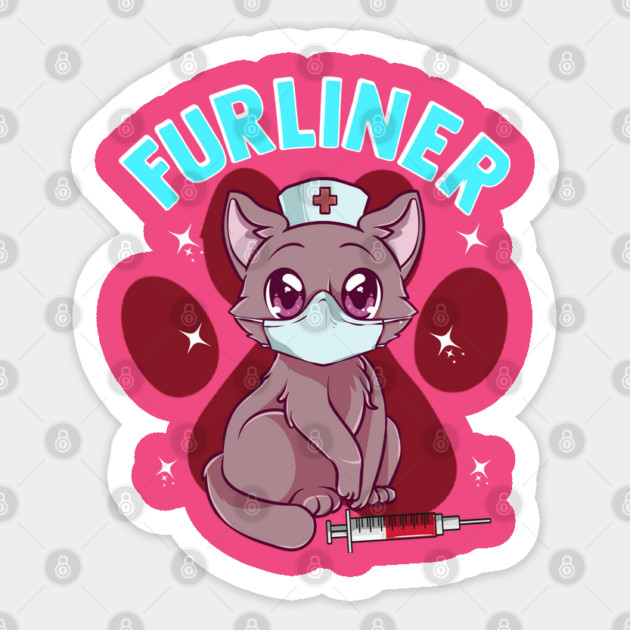 Cute Kawaii Nurse Kitten Furliner Gift Sticker by creative