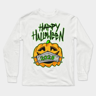 Funny Happy Halloween 2020 Carved Pumpkin with Mask Long Sleeve T-Shirt