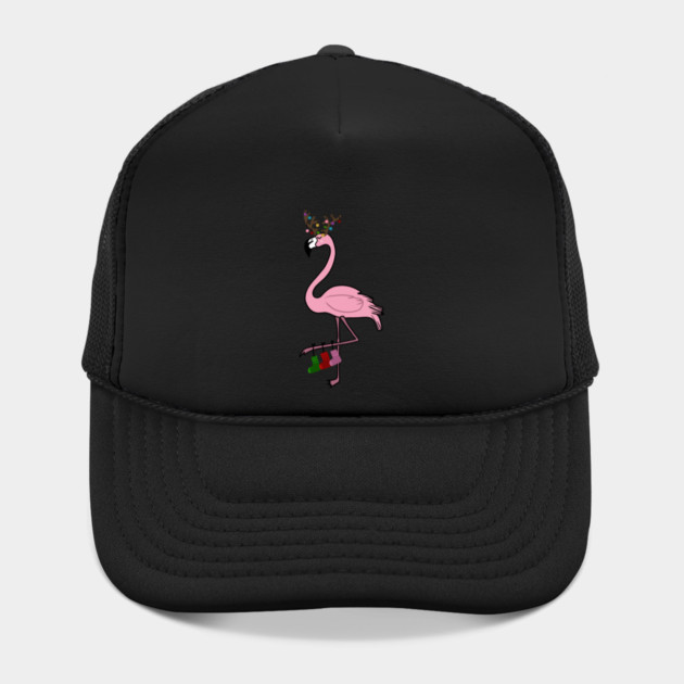 Flamingo Christmas, Deer Antlers, Festive Gift by logiamerch