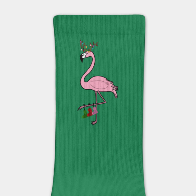 Flamingo Christmas, Deer Antlers, Festive Gift by logiamerch