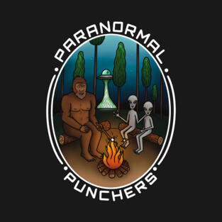 Bigfoot and Aliens Toasting Marshmallows T-Shirt