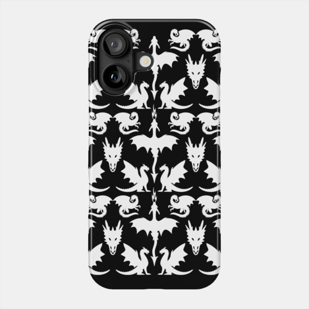 White Dragons Pattern Cheeky Witch® Phone Case by Cheeky Witch
