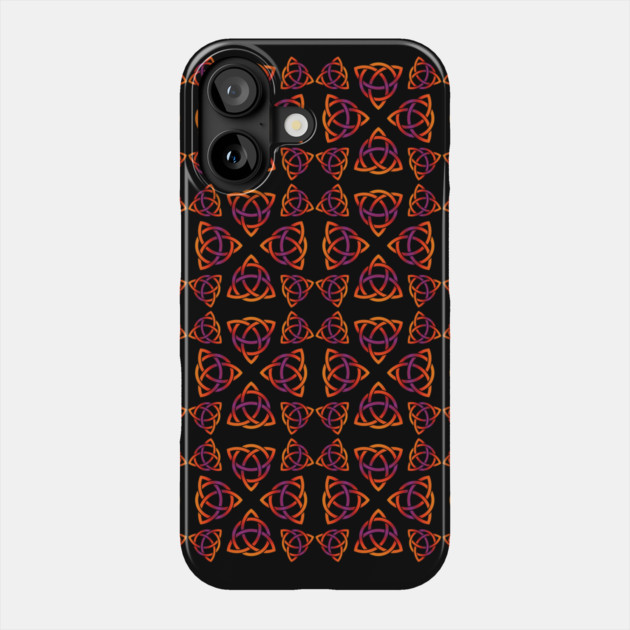 Orange and Purple Triquetra Pattern Cheeky Witch® Phone Case by Cheeky Witch