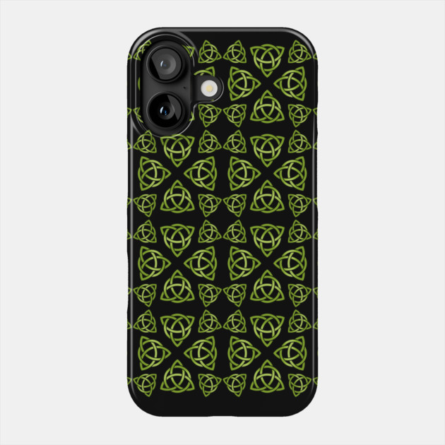 Green Triquetra Pattern Cheeky Witch® Phone Case by Cheeky Witch
