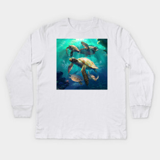 Sea Turtle Playtime Kids Long Sleeve T-Shirt