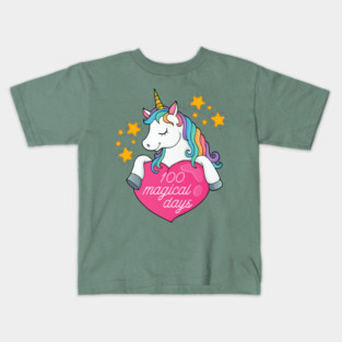 100 Days Of School Unicorn 100 Magical Days Kids T-Shirt
