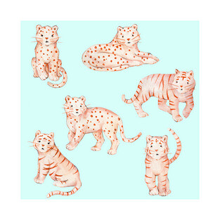 Cute Cheetah Leopard Tiger Watercolor T-Shirt