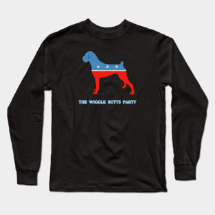 The Wiggle Butts Party aka the Boxer Party Long Sleeve T-Shirt