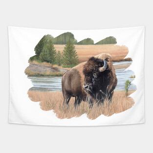 American Bison Painting Tapestry