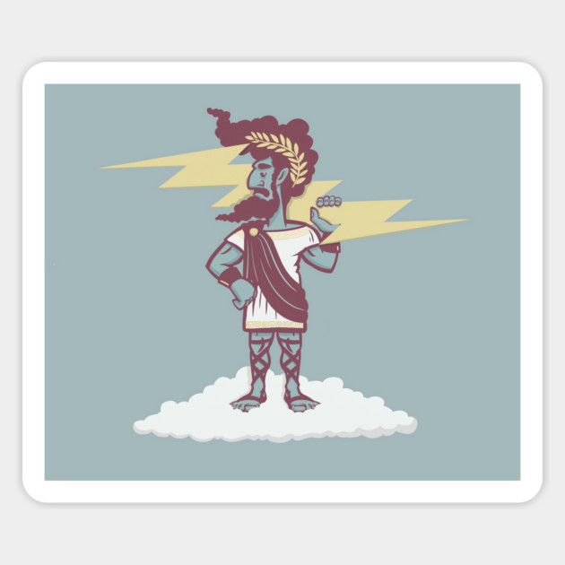 Zeus Greek Mythology Lightning Thunder Magnet by stayfrostybro