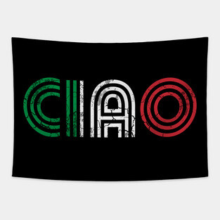 Ciao Italian Flag Italia Italy Italiano Retro Tapestry
