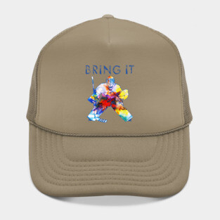 Bring It Hockey Goalie Watercolor Hat