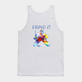 Bring It Hockey Goalie Watercolor Tank Top