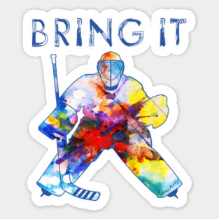 Bring It Hockey Goalie Watercolor Sticker