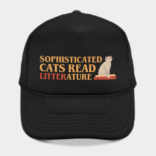 Kitty with Big Red Eyeglasses Funny Cat Pun Hat