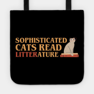 Kitty with Big Red Eyeglasses Funny Cat Pun Tote