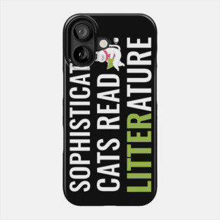 Sophisticated Cat Reading a Book Funny Phone Case