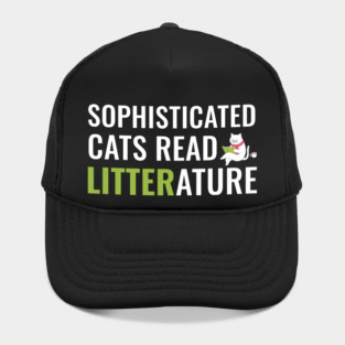 Sophisticated Cat Reading a Book Funny Hat