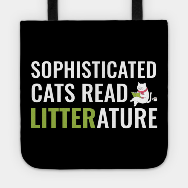 Sophisticated Cat Reading a Book Funny Tote by creative