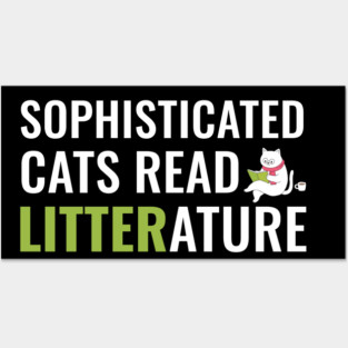 Sophisticated Cat Reading a Book Funny Posters and Art