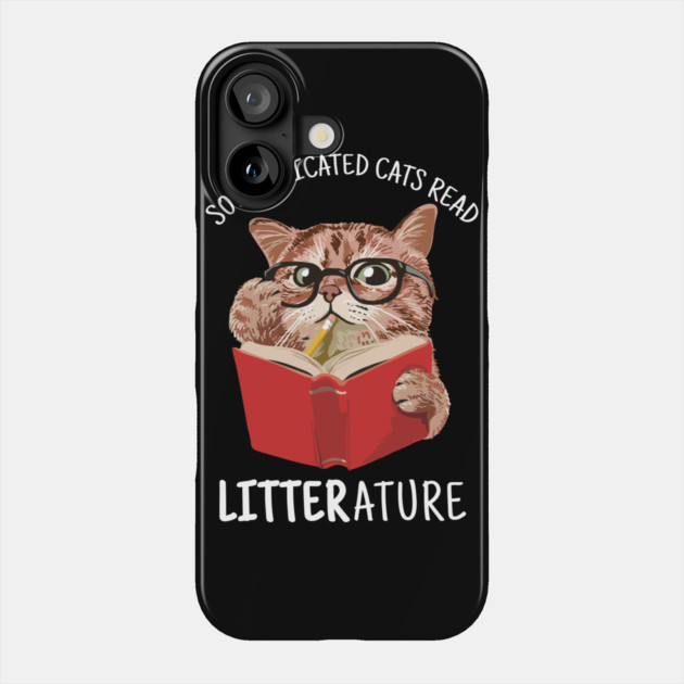 Cute Kitten Reading a Book Funny Phone Case by creative