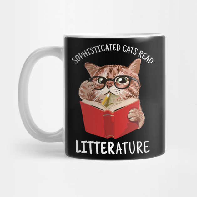 Cute Kitten Reading a Book Funny by creative