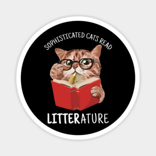 Cute Kitten Reading a Book Funny Magnet