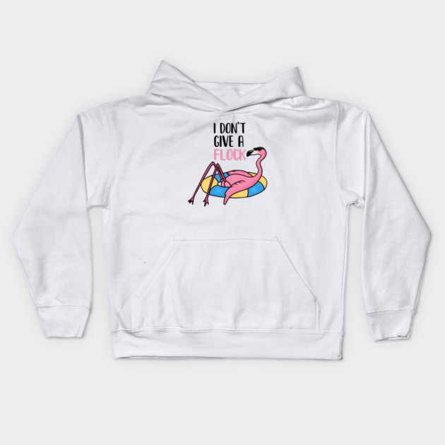 Funny Flamingo, I Don't Give a Flock, Tropical Kids Hoodie by logiamerch