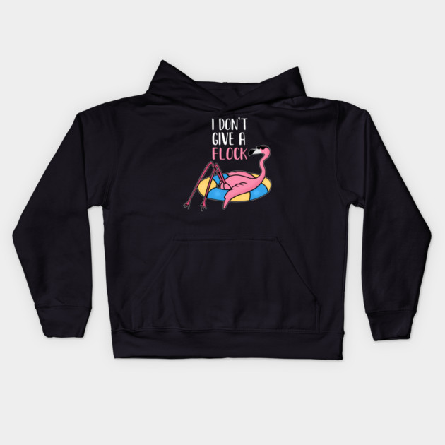 Funny Flamingo, I Don't Give a Flock, Tropical Kids Hoodie by logiamerch