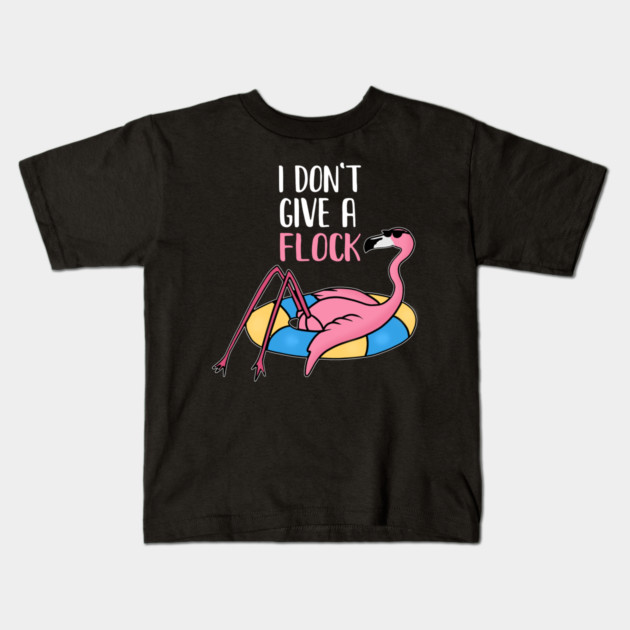 Funny Flamingo, I Don't Give a Flock, Tropical Kids T-Shirt by logiamerch