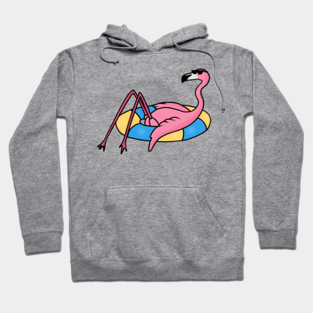 Funny Flamingo on Vacation, Love Flamingos Hoodie by logiamerch