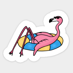 Funny Flamingo on Vacation, Love Flamingos Magnet