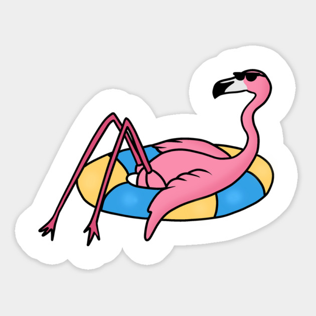 Funny Flamingo on Vacation, Love Flamingos Magnet by logiamerch