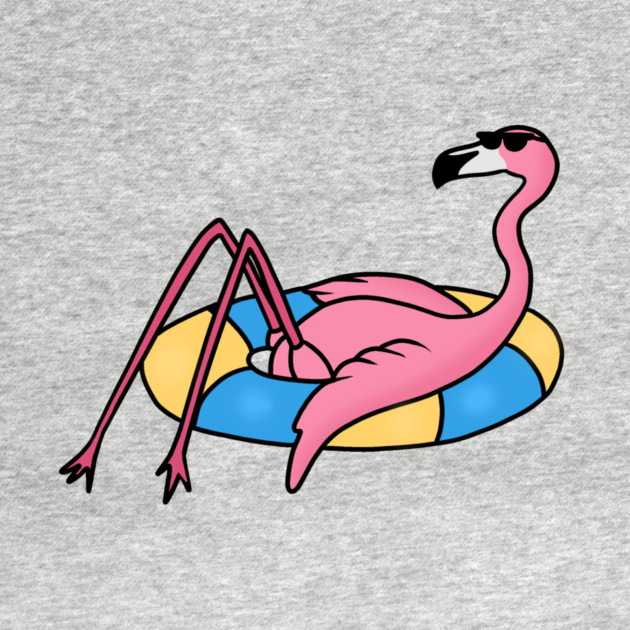 Funny Flamingo on Vacation, Love Flamingos by logiamerch