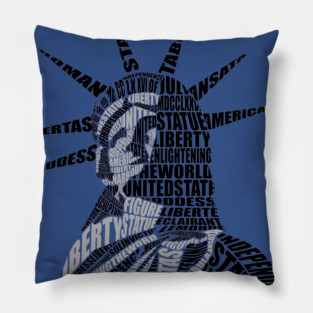 Liberty Statue Calligram Pillow