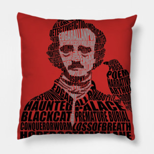 Edgar Allan Poe Calligram Pillow