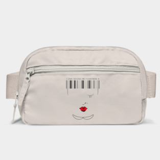 barcode face minimalist drawing Bag