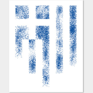 Greece Flag Shabby Crest Posters and Art