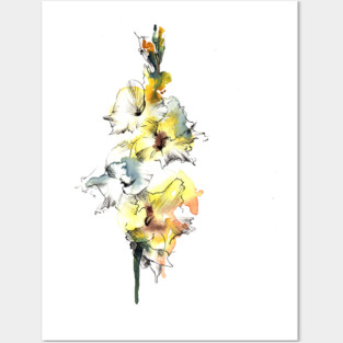 Gladiolus watercolor Posters and Art