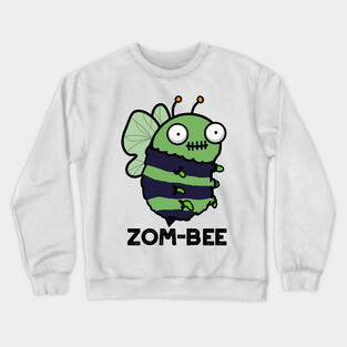 Zom-bee Cute Halloween Zombie Bee Pun Crewneck Sweatshirt