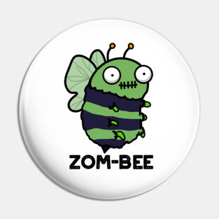 Zom-bee Cute Halloween Zombie Bee Pun Pin