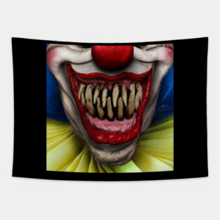 Halloween Horror Clown Face Mask Tapestry