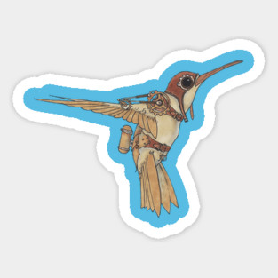 Steampunk Hummingbird Sticker