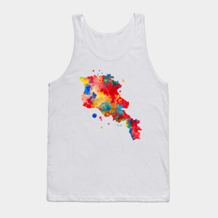 Armenia Watercolor Map Painting Tank Top