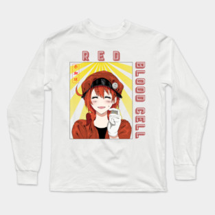 cells at work red blood cell with BACK PRINT Long Sleeve T-Shirt