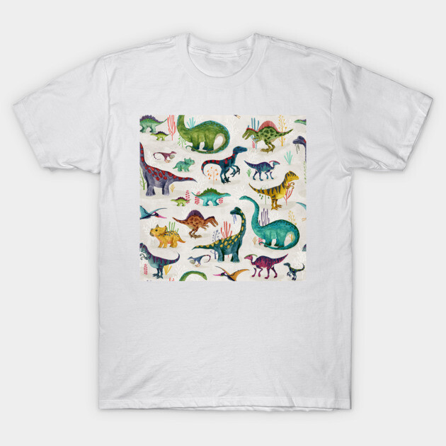 Bright Dinosaurs T-Shirt by katherinequinnillustration